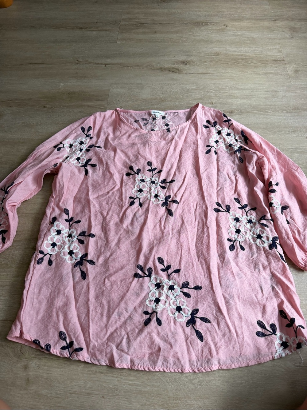 Kindred Anthropologie Pink Floral Boho Cottagecore Top Womens 2X